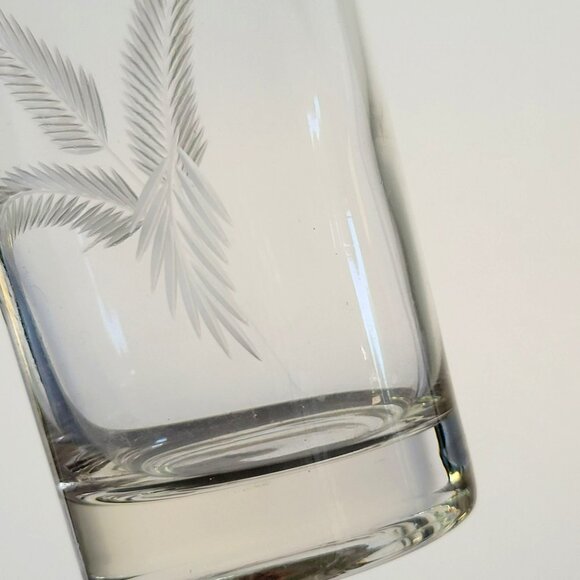 Vintage Etched Wheat Tumbler Glasses Set of 2, Mid Century Modern Glassware - Picture 8 of 10